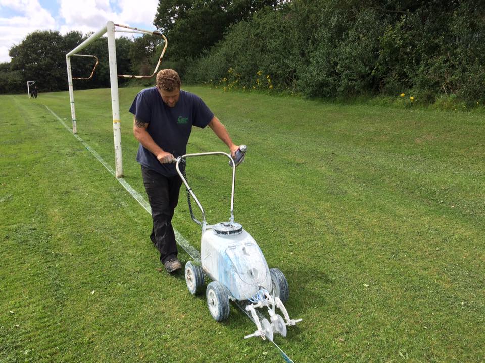 school grounds maintenance line marking for playing fields